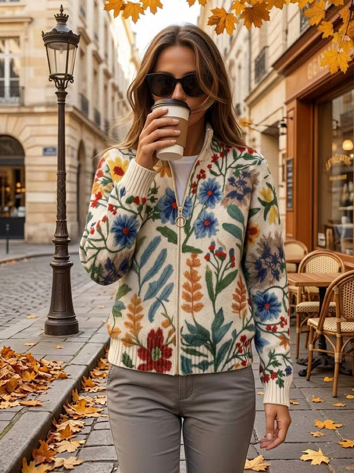 Bridie | Botanical Floral Zip Cardigan