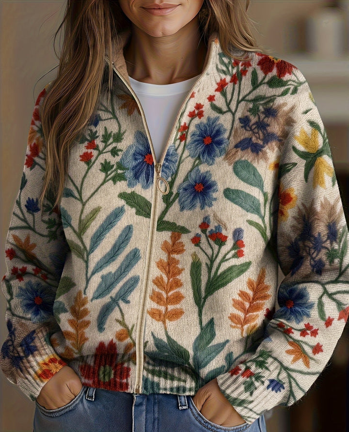 Bridie | Botanical Floral Zip Cardigan