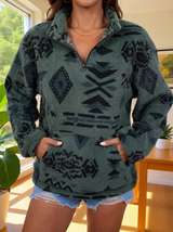 Quinn | Cosy Patterned Half-Zip Pullover