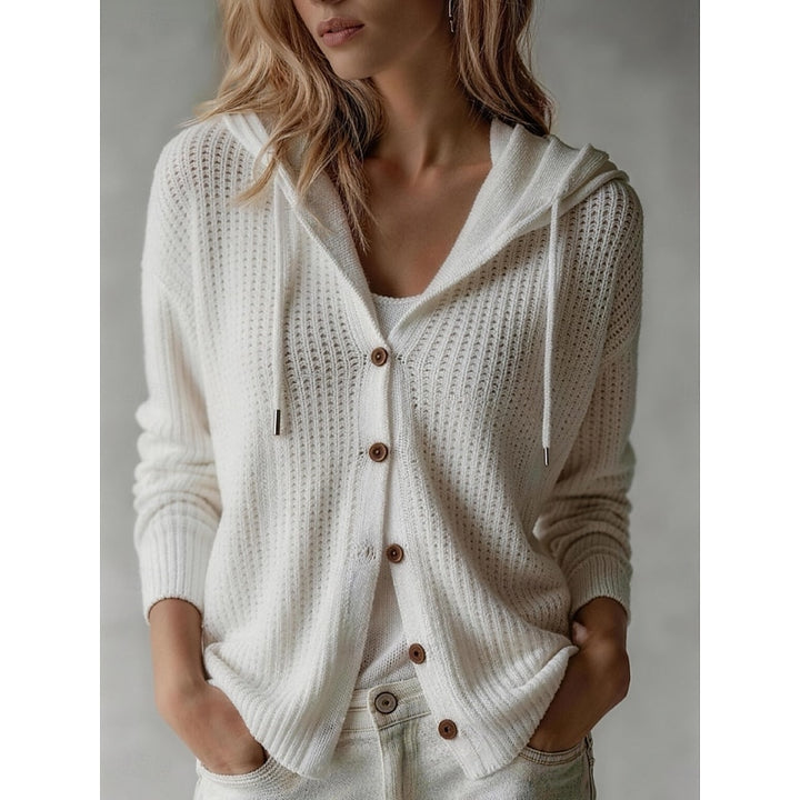 Miranda | Hooded Waffle-Knit Cardigan