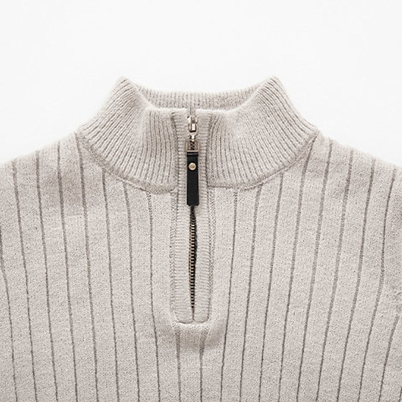 Elliot | Ribbed Quarter-Zip Sweater