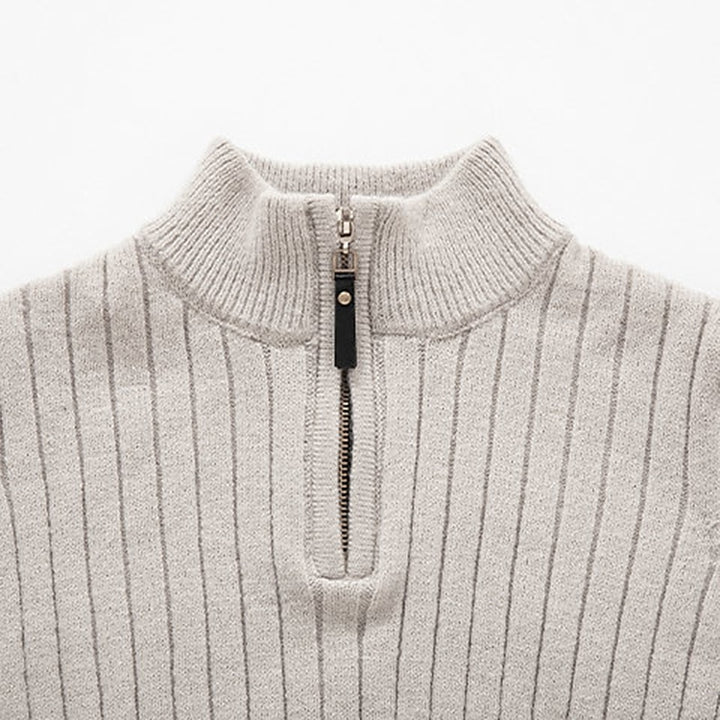 Elliot | Ribbed Quarter-Zip Sweater