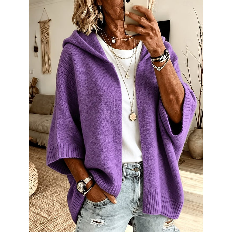 Sarah | Hooded Open-Front Cardigan