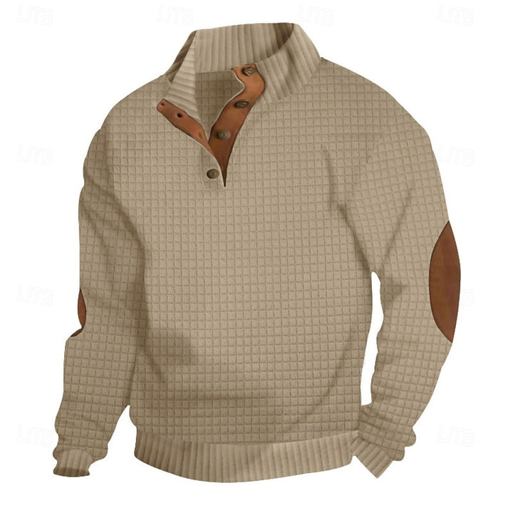 Emmett | Textured Button-Neck Pullover
