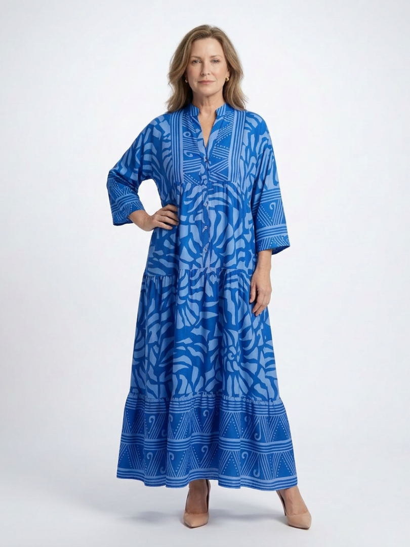 Rosaleen | Flowing Button-Front Maxi Dress