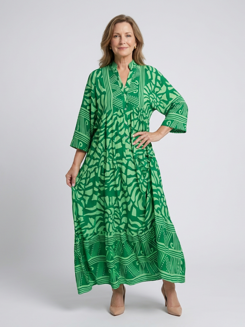Rosaleen | Flowing Button-Front Maxi Dress