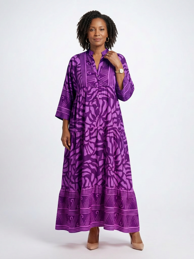 Rosaleen | Flowing Button-Front Maxi Dress