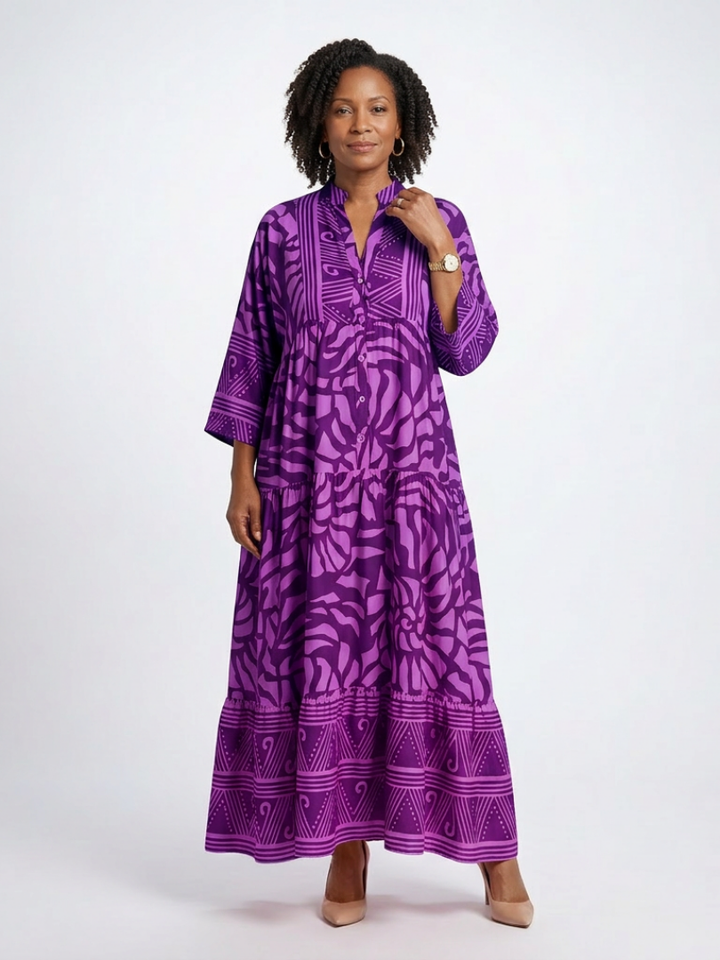 Rosaleen | Flowing Button-Front Maxi Dress