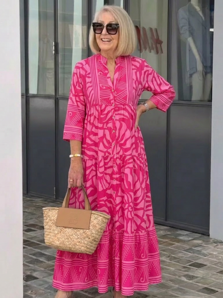 Rosaleen | Flowing Button-Front Maxi Dress