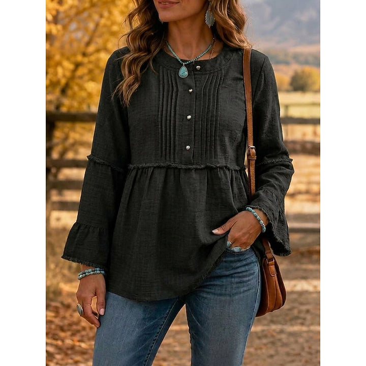 Delaney | Pleated Peplum Blouse