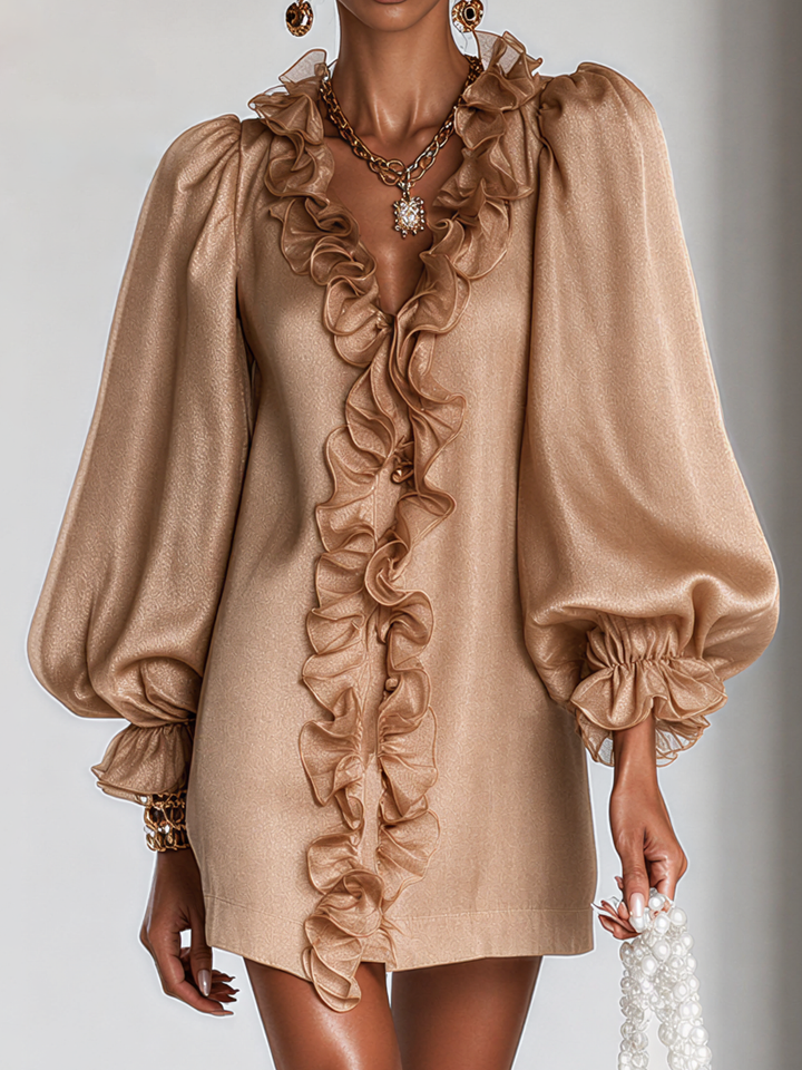 Annabel | Ruffled Puff-Sleeve Mini Dress