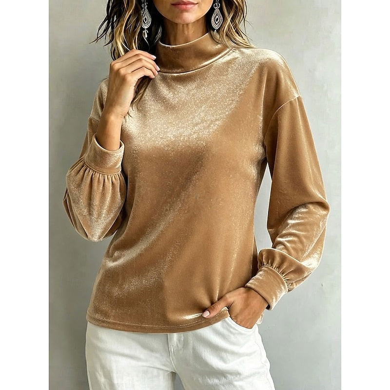 Celeste | Elegant Mock Neck Blouse