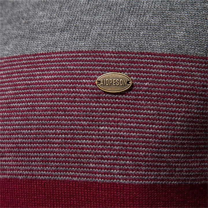 Reuben | Colour-Block Quarter-Zip Sweater