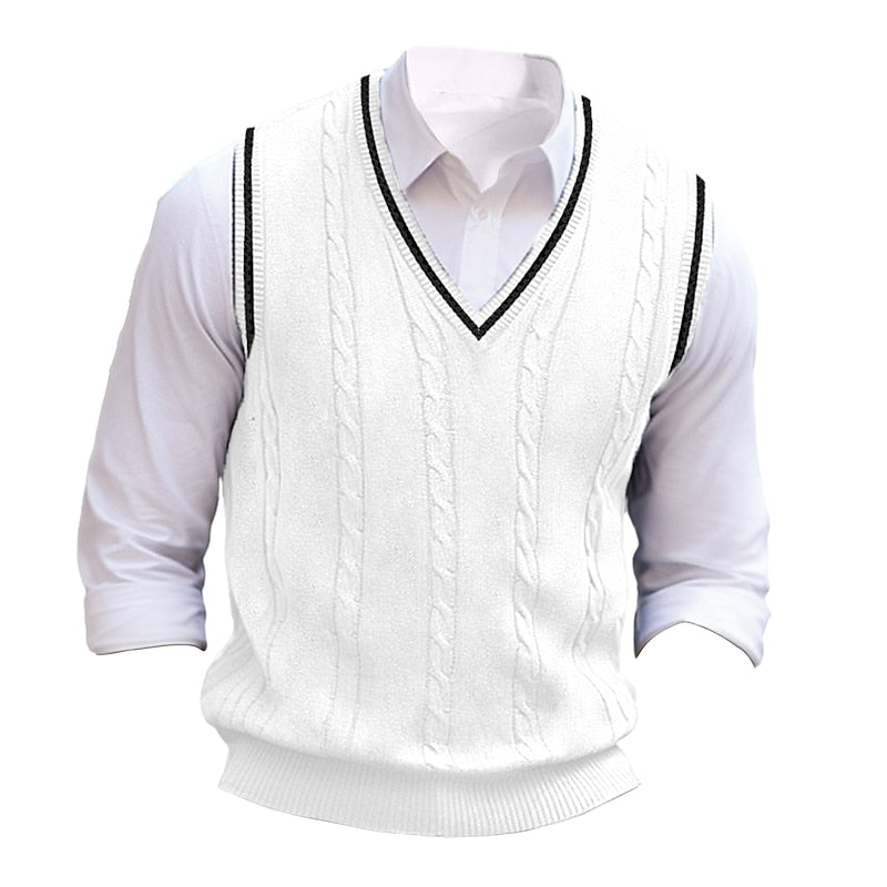 Sterling | Cable-Knit V-Neck Sweater Vest