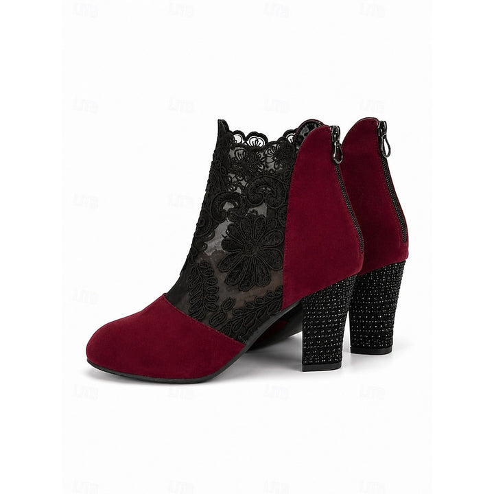 Ophelia | Floral Lace Ankle Boots