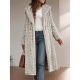 Karina | Long Hooded Open-Front Coat