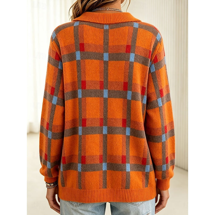 Callista | Checked Collared Cardigan