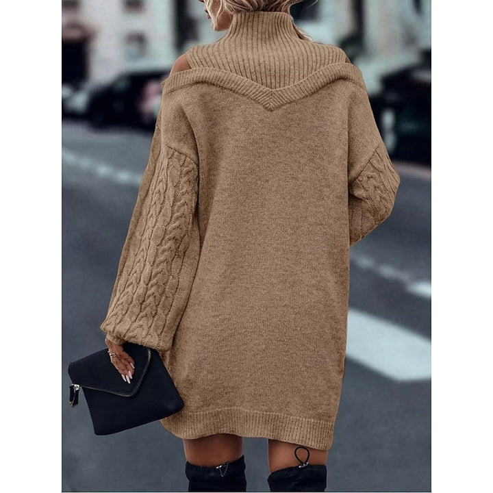 Meredith | Cold-Shoulder Turtleneck Dress