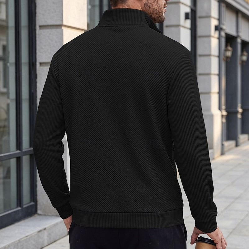 Harrison | Textured Quarter-Zip Pullover