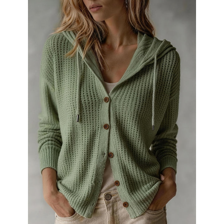 Marisol | Hooded Waffle-Knit Cardigan