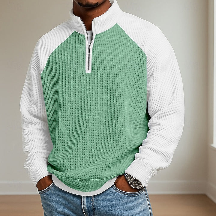 Preston | Textured Quarter-Zip Polo Shirt