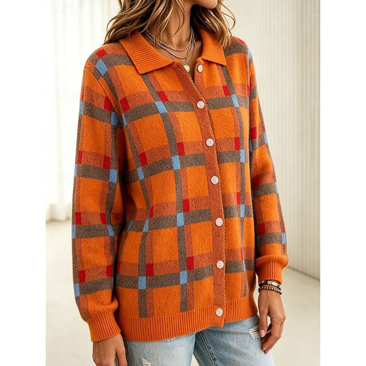 Callista | Checked Collared Cardigan