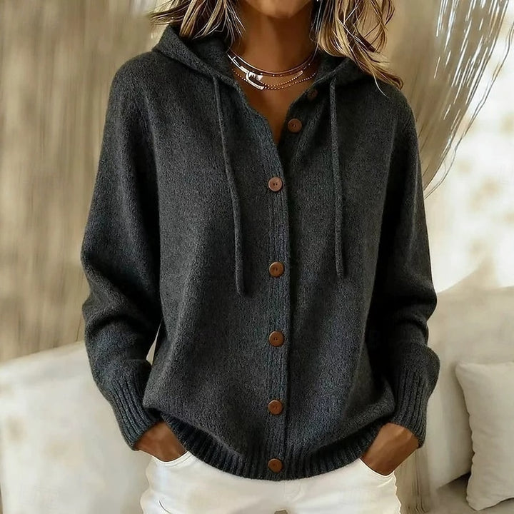 Marjorie | Hooded Button-Down Cardigan