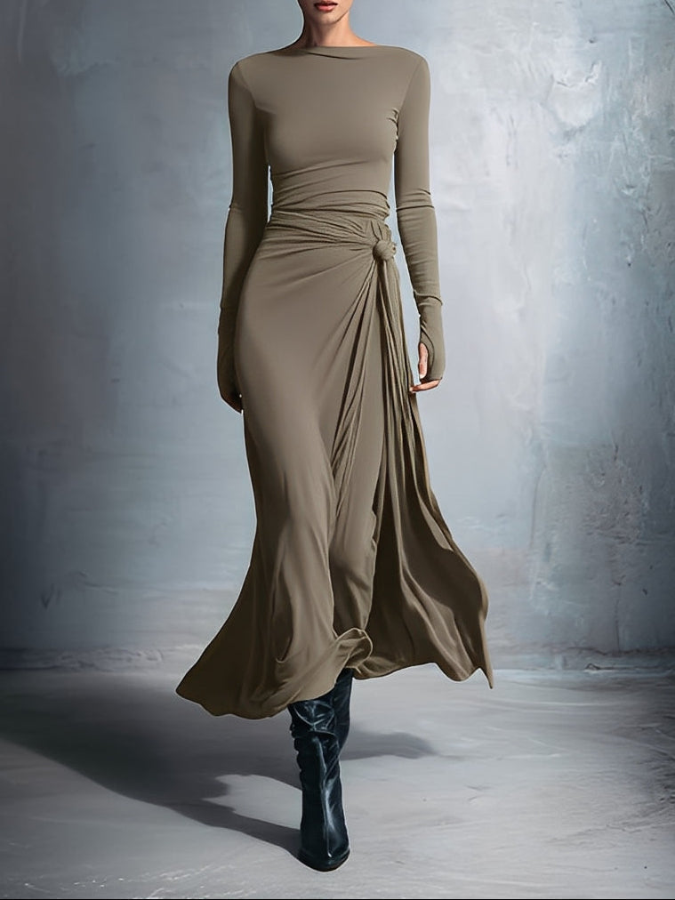 Rosanne | Draped Side-Tie Maxi Dress