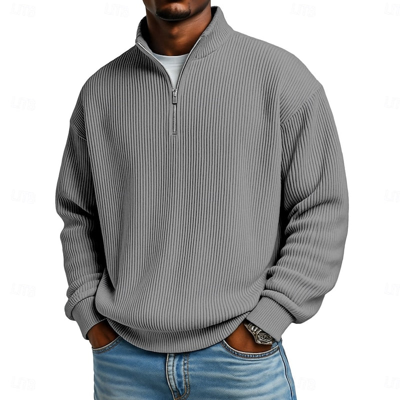 Landon | Ribbed Quarter-Zip Pullover