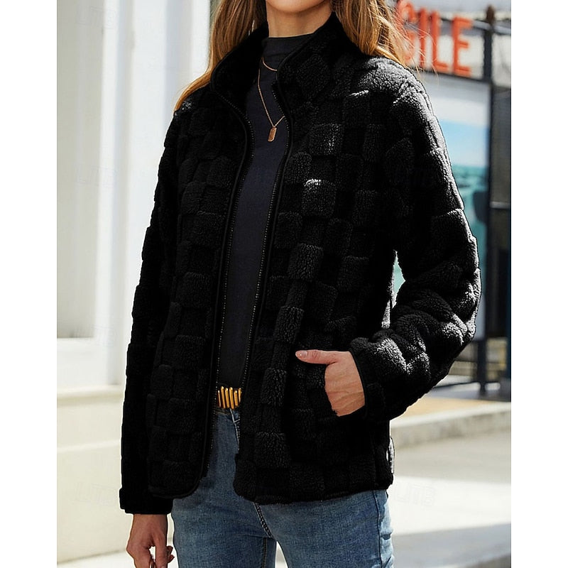 Odette | Textured Stand-Collar Jacket
