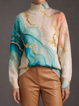 Larissa | Marbled Turtleneck Jumper
