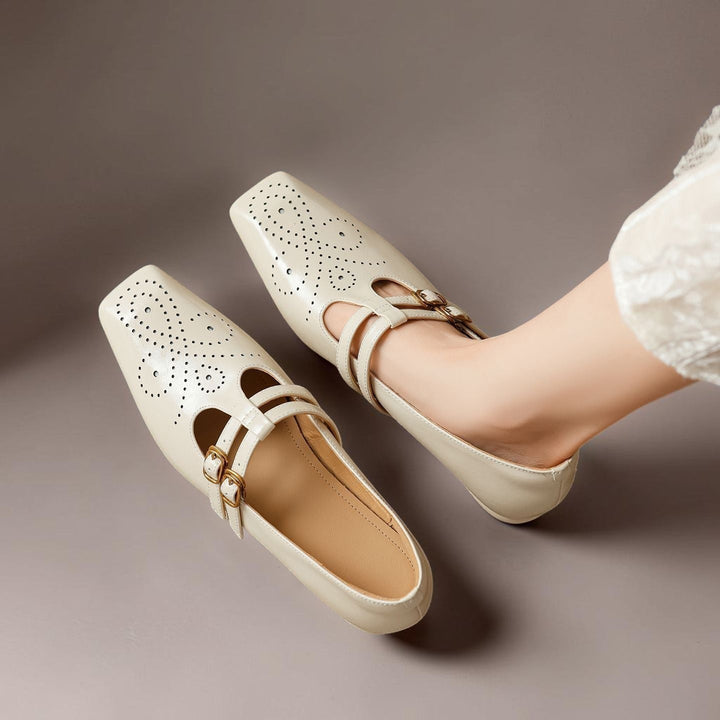 Estella | Brogued Dual-Strap Mary Jane Pumps