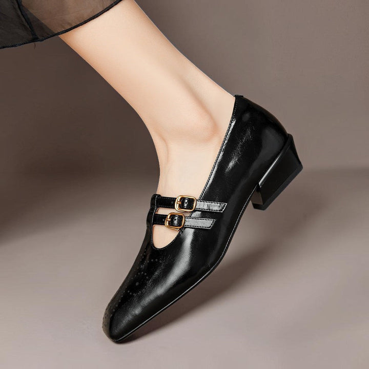 Estella | Brogued Dual-Strap Mary Jane Pumps