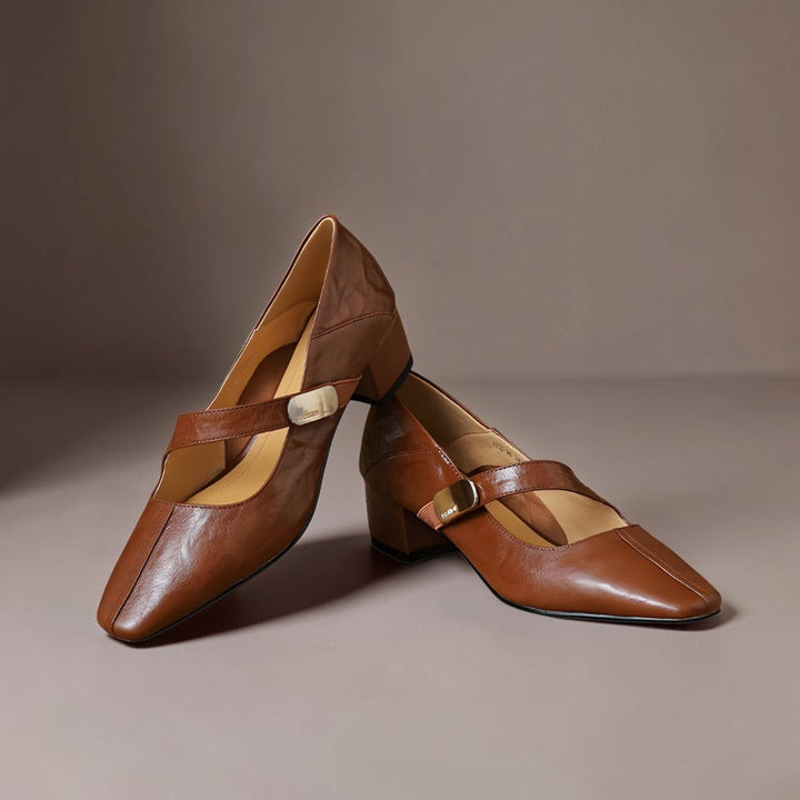 Sabella | Refined Square-Toe Mary Jane Pumps