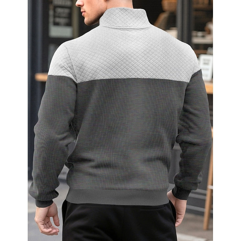 Spencer | Colour-Block Quarter-Zip Sweatshirt
