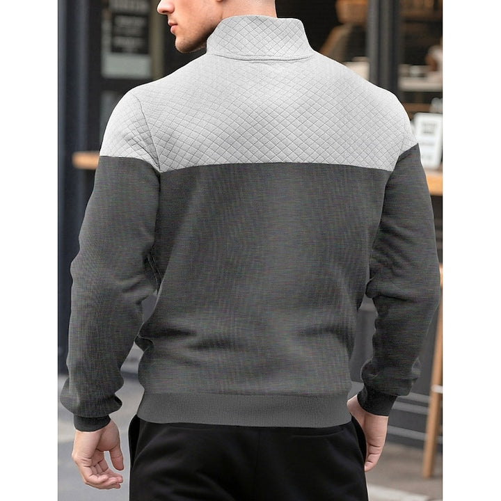 Spencer | Colour-Block Quarter-Zip Sweatshirt
