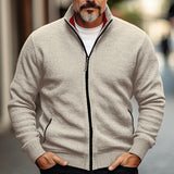Gideon | Zip-Front Stand Collar Cardigan