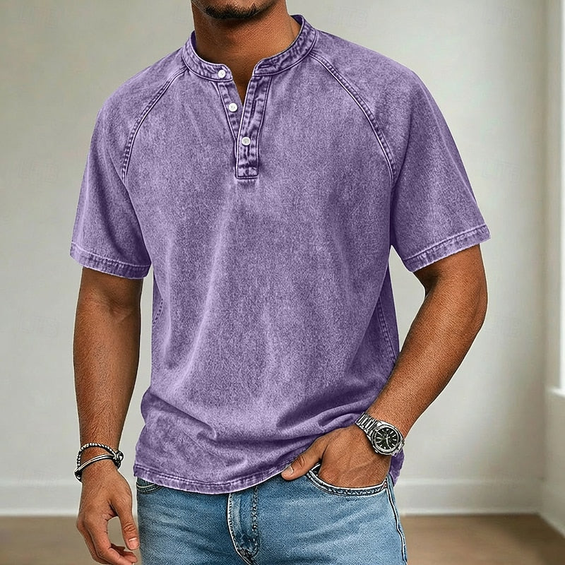 Owen | Washed Henley Shirt