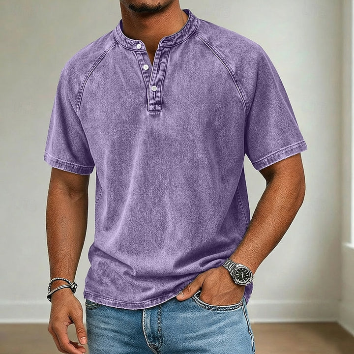Owen | Washed Henley Shirt