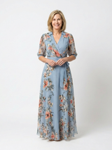 Cecily | Floral Wrap V-Neck Maxi Dress