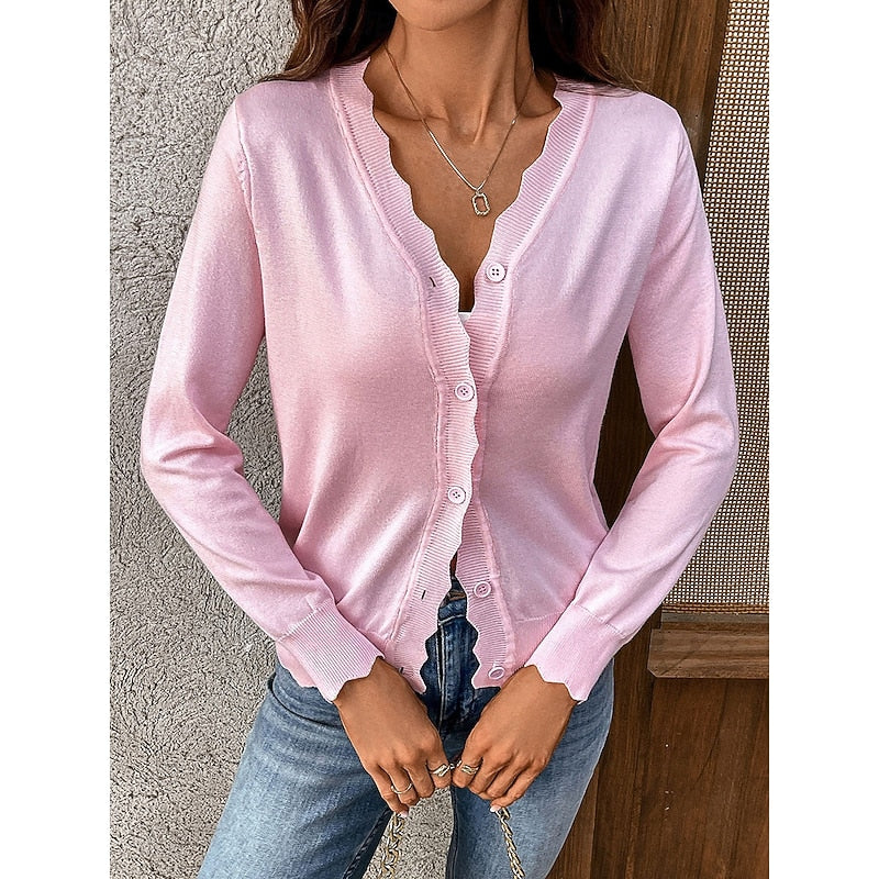 Sabrina | Scalloped Button-Front Cardigan