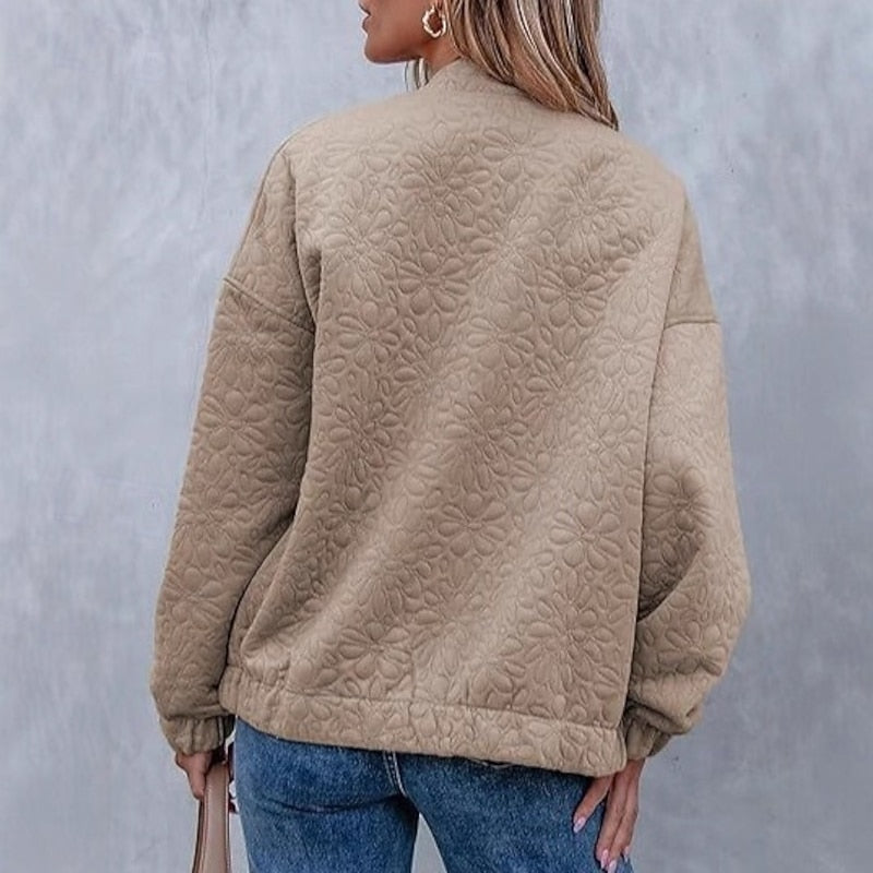 Nora | Textured Bomber Jacket