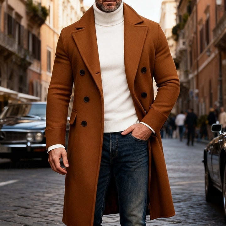 Spencer | Classic Double-Breasted Long Coat