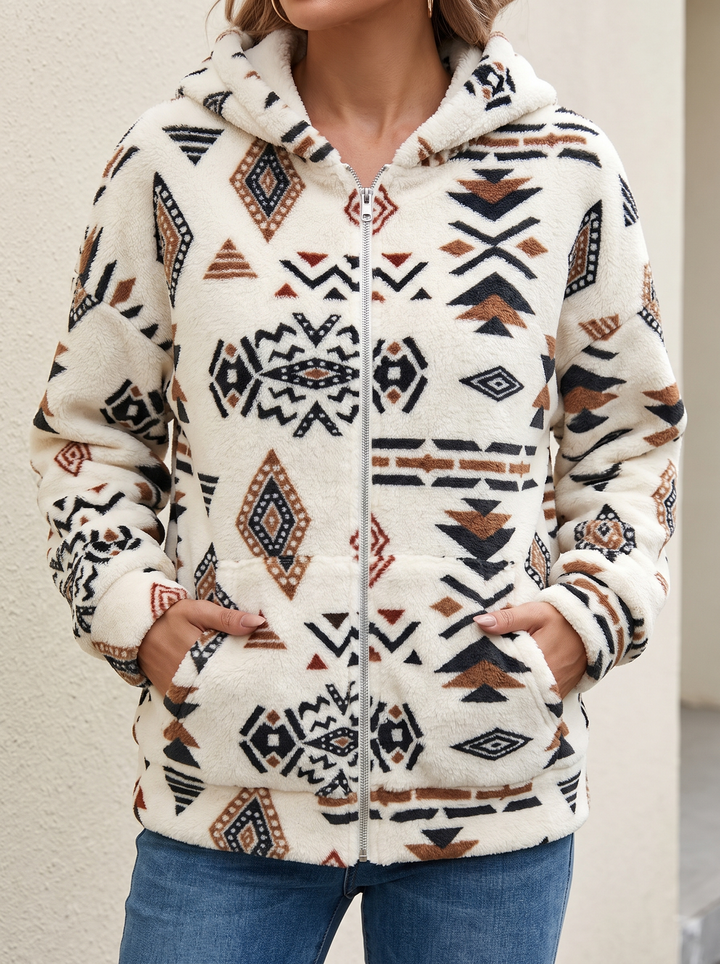 Heather | Cosy Aztec Zip-Up Jacket