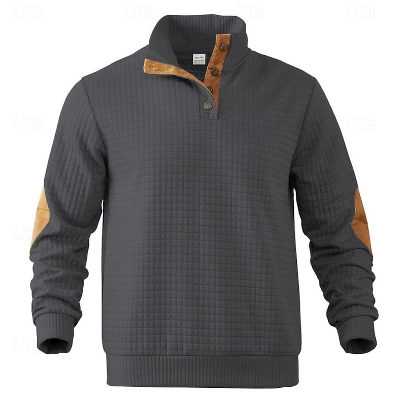 Emmett | Textured Button-Neck Pullover