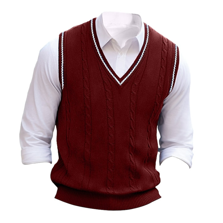 Sterling | Cable-Knit V-Neck Sweater Vest