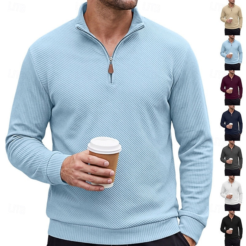 Harrison | Textured Quarter-Zip Pullover