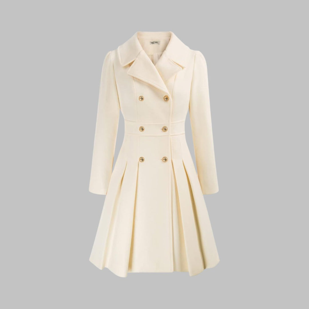 Vivienne | Double-Breasted Pleated A-Line Coat