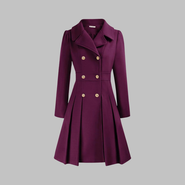 Vivienne | Double-Breasted Pleated A-Line Coat