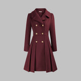 Vivienne | Double-Breasted Pleated A-Line Coat